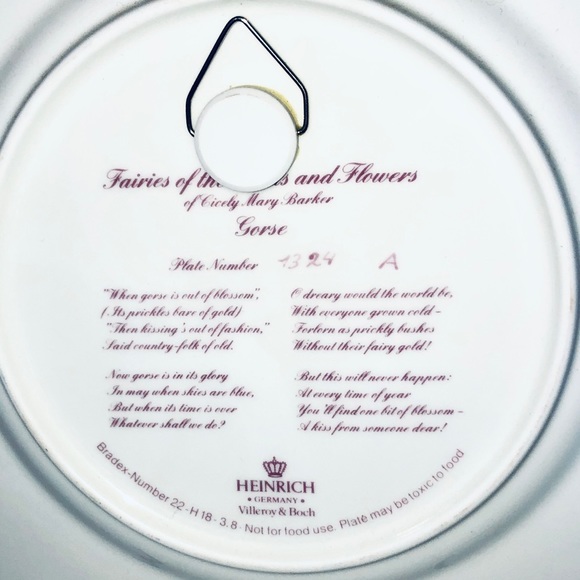 Fairies of the Fields Plate Heinrich Porcelain Germany Gorse Fairy Original Box - Picture 2 of 3